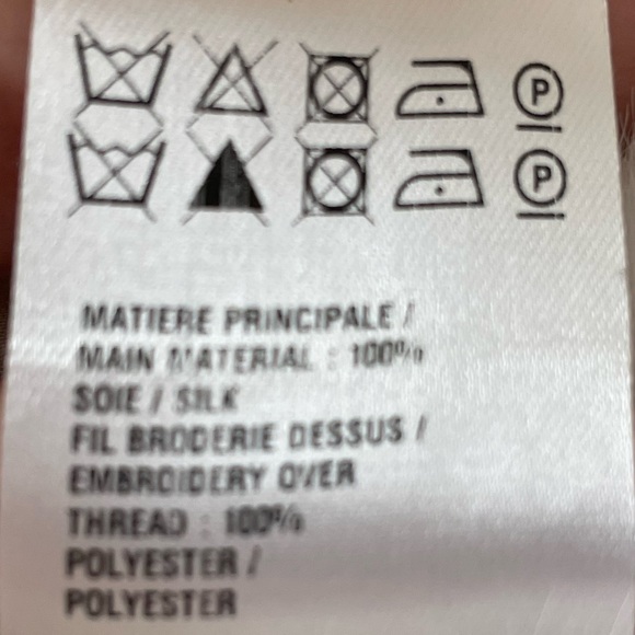 Chloe 100% Silk Dusty White Blouse with White applique - Picture 7 of 7